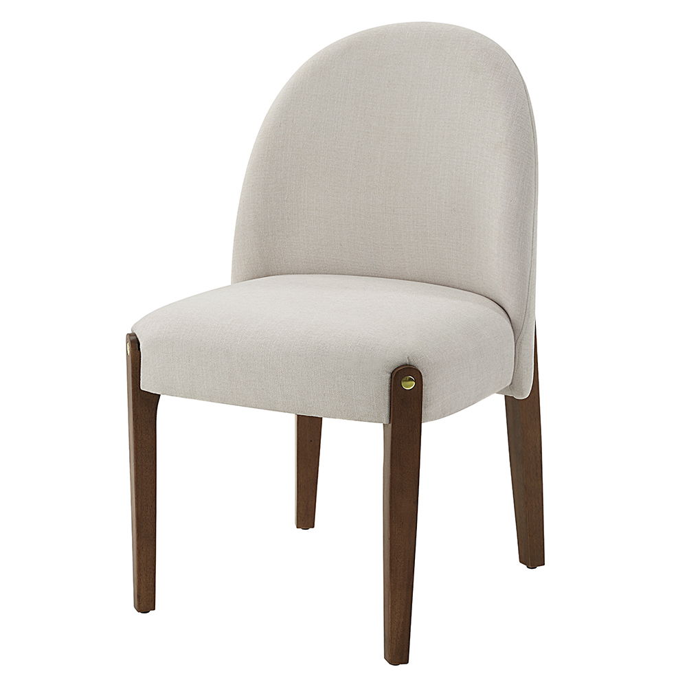 Gamarya - Chaise d'appoint (lot de 2) - Tissu blanc et chêne