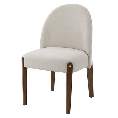 Gamarya - Chaise d'appoint (lot de 2) - Tissu blanc et chêne