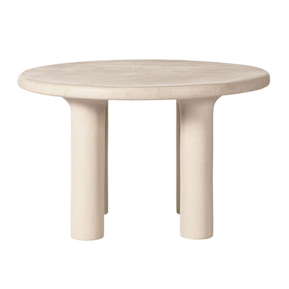 Barbara - Table à manger ronde d'intérieur/extérieur 47 - Crème