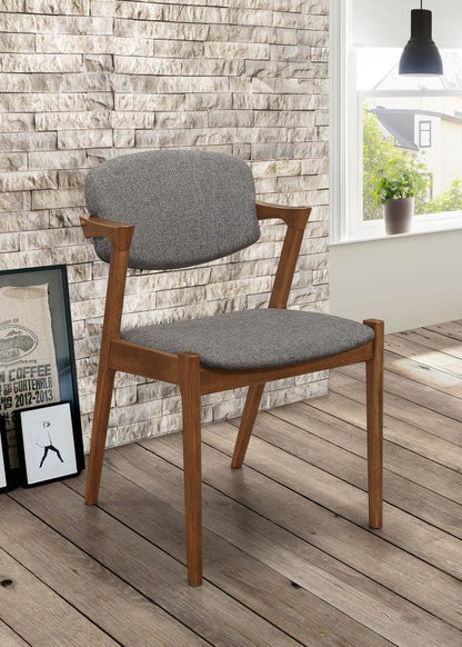 Malone - Chaise de salle à manger rembourrée en bois (lot de 2) - Noyer foncé