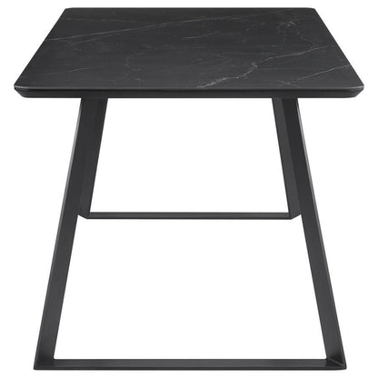 Smith - Ensemble de table à manger rectangulaire avec plateau en céramique