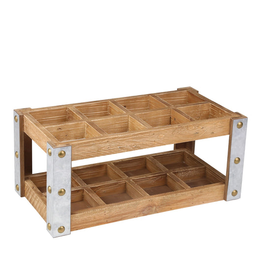 Casier à vin en bois pour 8 bouteilles - Marron