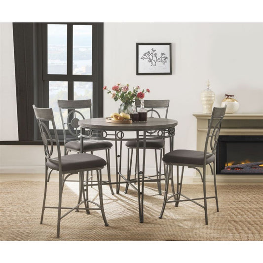 Landis - Table de comptoir - Chêne et bronze