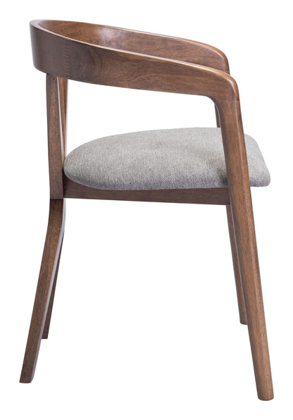Cairo - Chaise de salle à manger - Gris tourterelle et noyer