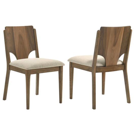 Crestmore - Chaise de salle à manger rembourrée (lot de 2) - Noyer