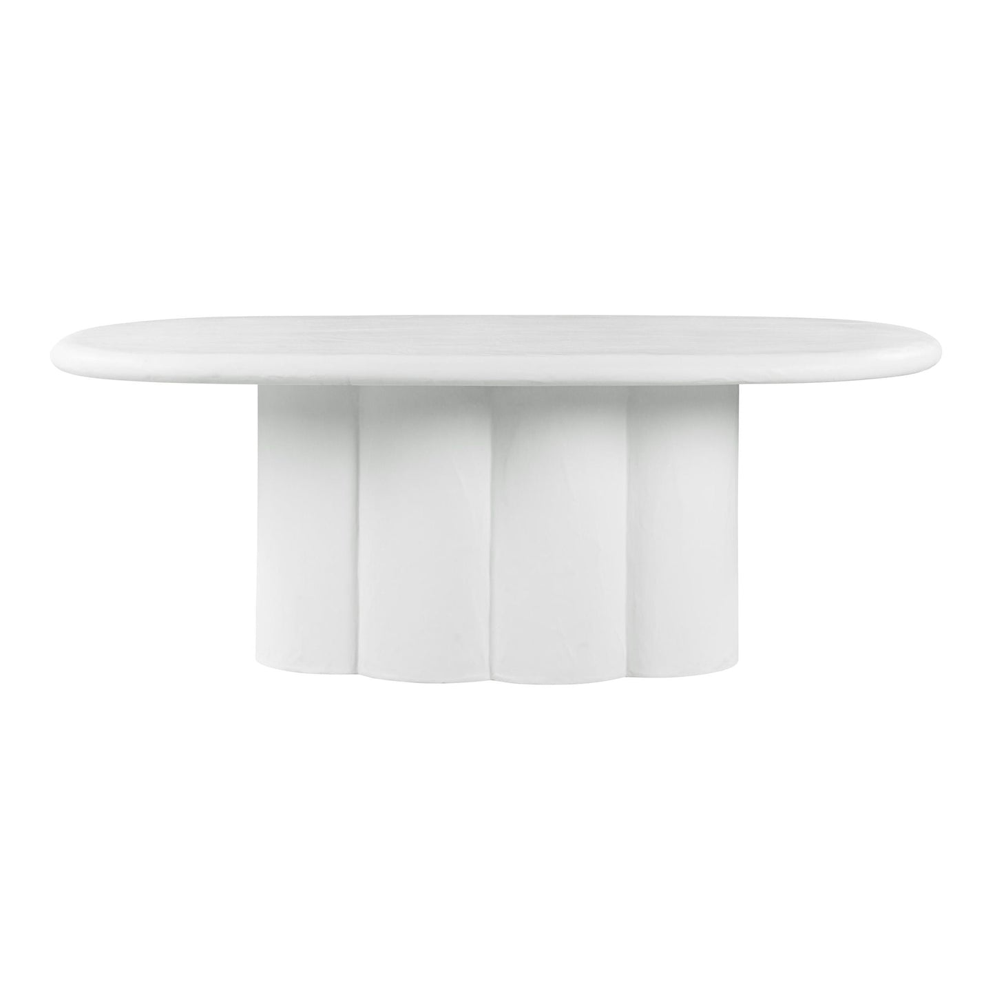Elika - Table à manger ovale en faux plâtre