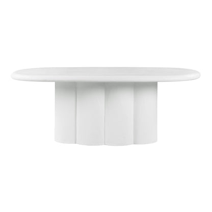 Elika - Table à manger ovale en faux plâtre