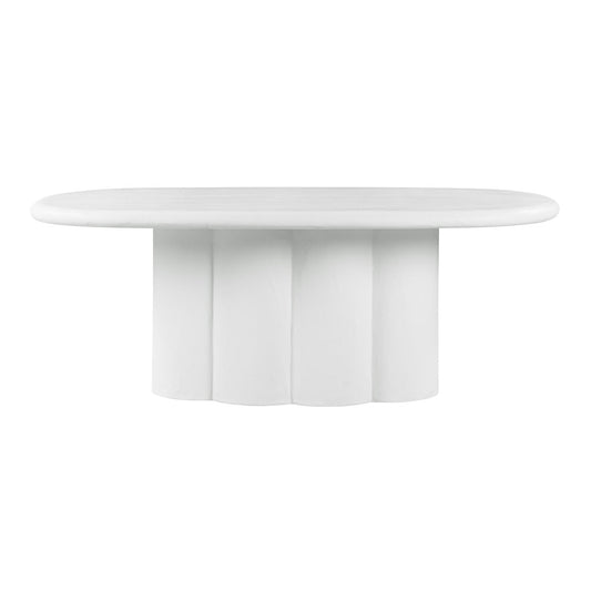 Elika - Table à manger ovale en faux plâtre