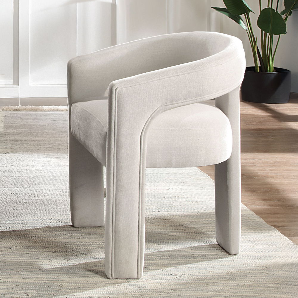 Gamarya - Chaise d'appoint (lot de 2) - Chenille blanche