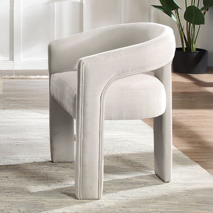 Gamarya - Chaise d'appoint (lot de 2) - Chenille blanche