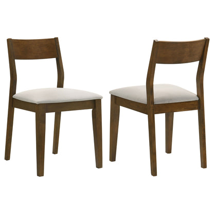 Almonte - Chaise de salle à manger rembourrée (lot de 2) - Marron foncé