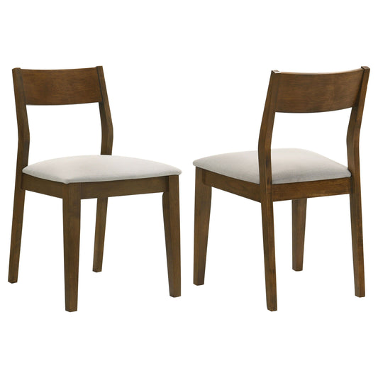 Almonte - Chaise de salle à manger rembourrée (lot de 2) - Marron foncé