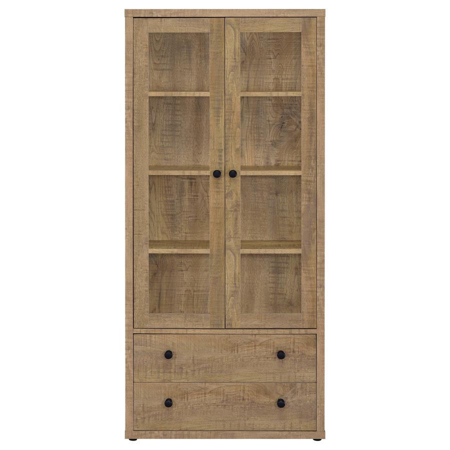 Hawthorne - Armoire haute à 4 étagères et portes vitrées avec tiroirs