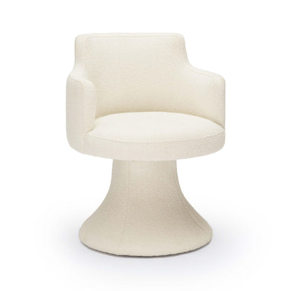 Jeffree - Chaise de salle à manger pivotante Performance Boucle - Crème