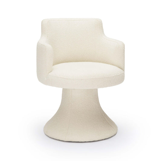 Jeffree - Chaise de salle à manger pivotante Performance Boucle - Crème