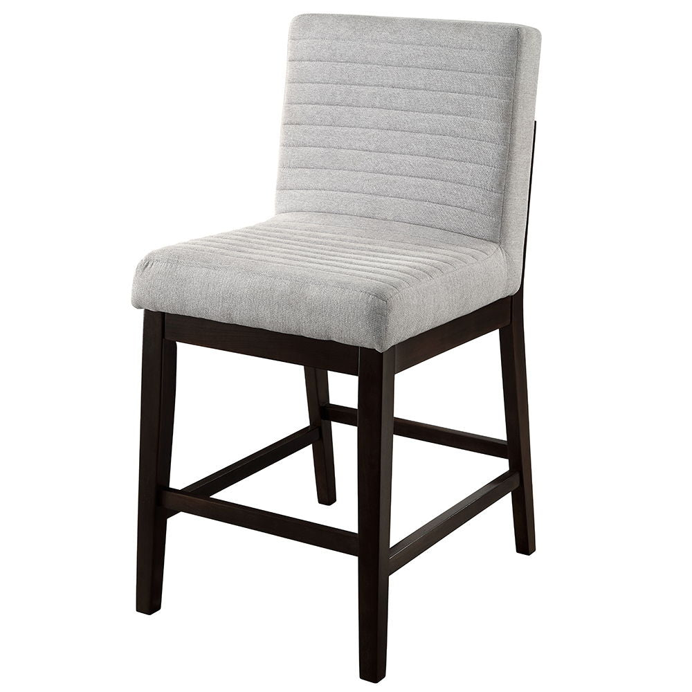 Edwyn - Chaises de comptoir (lot de 2) - Lin gris et expresso