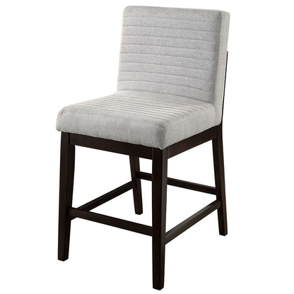 Edwyn - Chaises de comptoir (lot de 2) - Lin gris et expresso