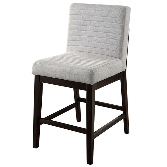 Edwyn - Chaises de comptoir (lot de 2) - Lin gris et expresso