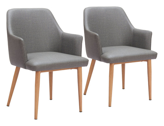 Wisom - Chaise de salle à manger (lot de 2) - Gris