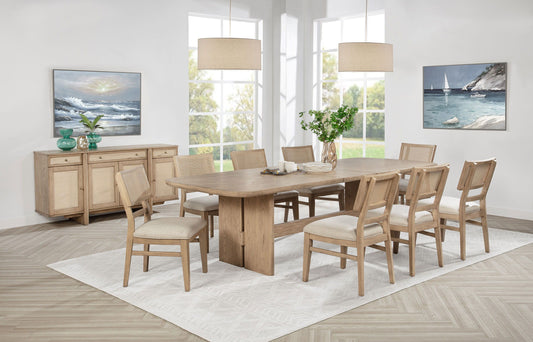 Kailani - Ensemble de salle à manger en bois 10 pièces avec buffet - Chêne beige