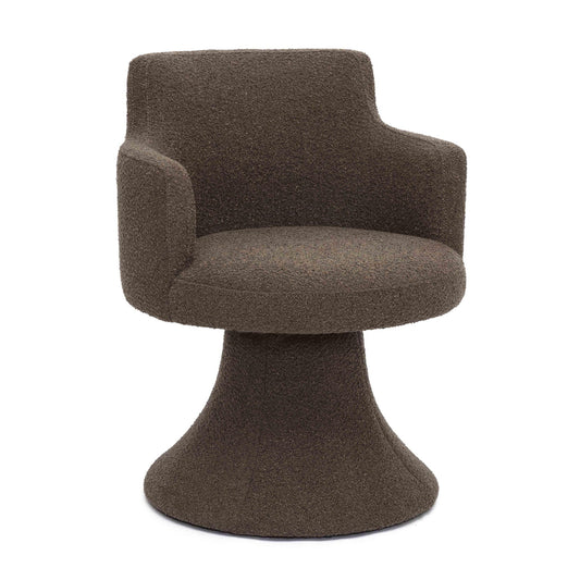 Jeffree - Chaise de salle à manger pivotante Performance Boucle - Marron chocolat
