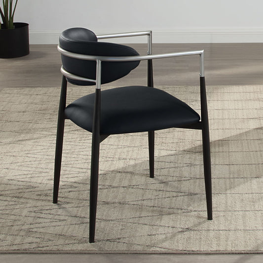 Gavan - Fauteuil (lot de 2) - Cuir synthétique noir
