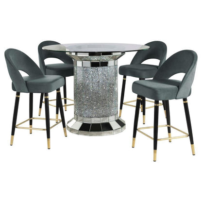 Ellie - Ensemble de table à manger à hauteur de comptoir avec miroir