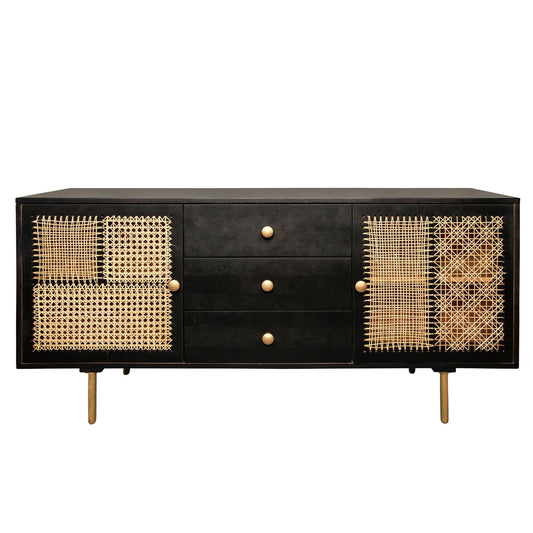 Buffet patchwork en bois 63/30 - Noir
