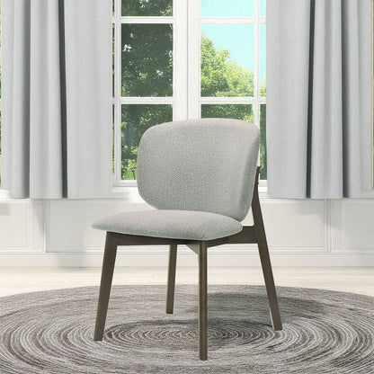 Mallin - Chaise d'appoint (lot de 2) - Chenille grise et noyer