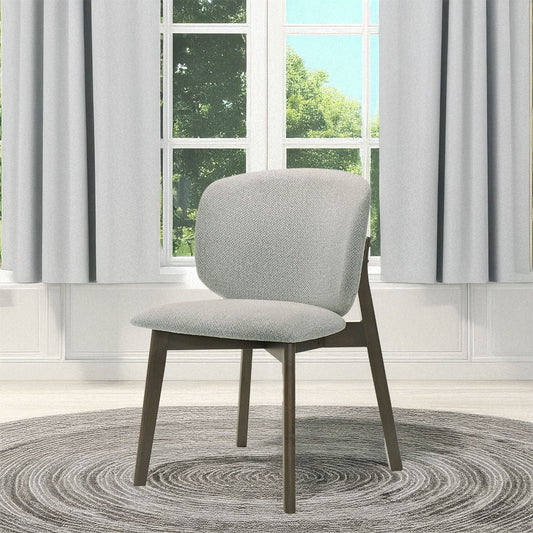 Mallin - Chaise d'appoint (lot de 2) - Chenille grise et noyer