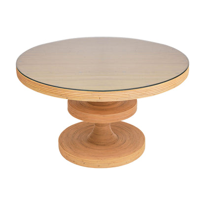 Apollonia - Table à manger ronde en rotin - Naturel