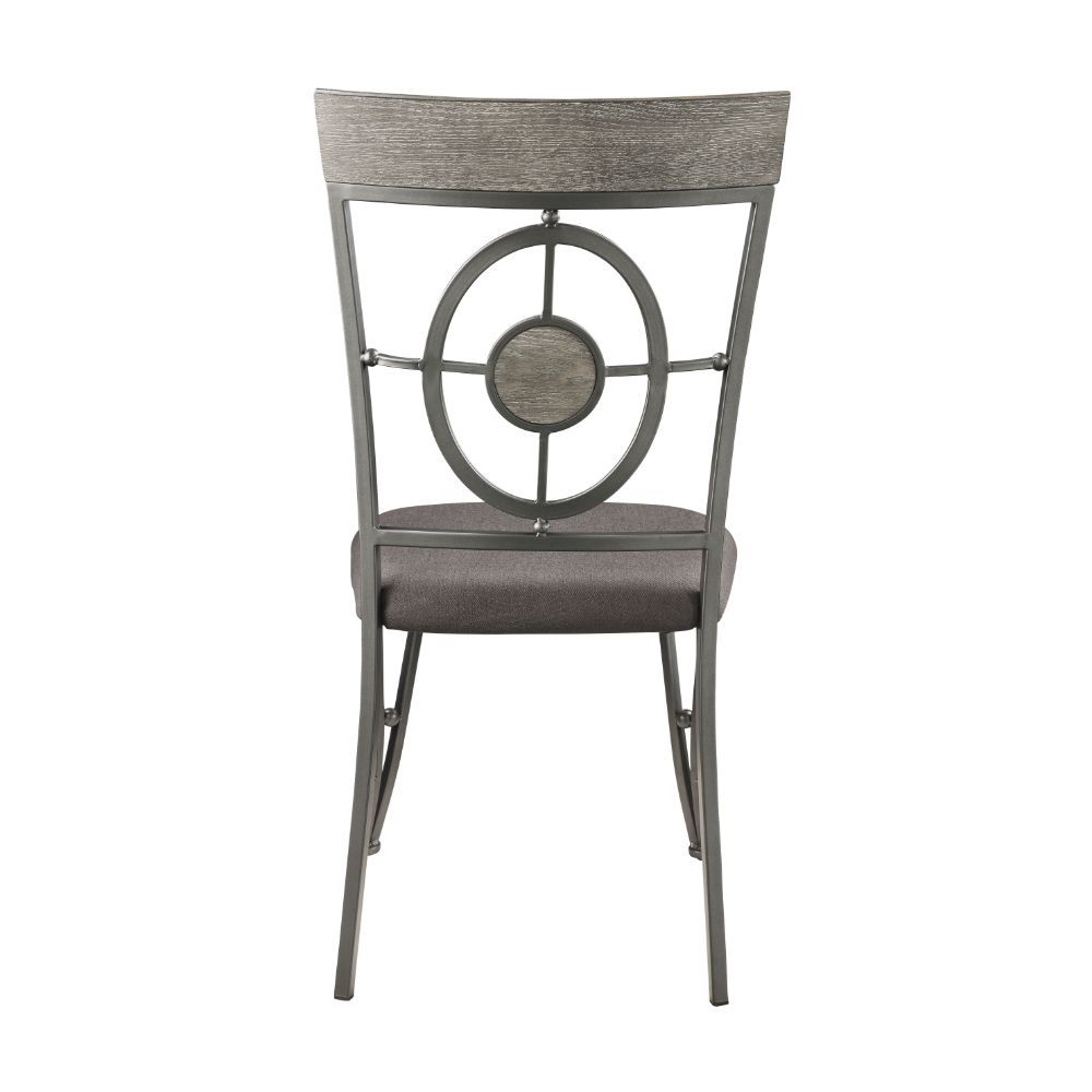 Landis - Chaise d'appoint (lot de 2) - Tissu marron et bronze