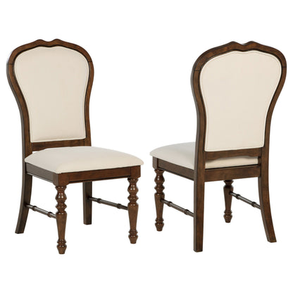 Landon - Chaise de salle à manger rembourrée (lot de 2) - Brun riche
