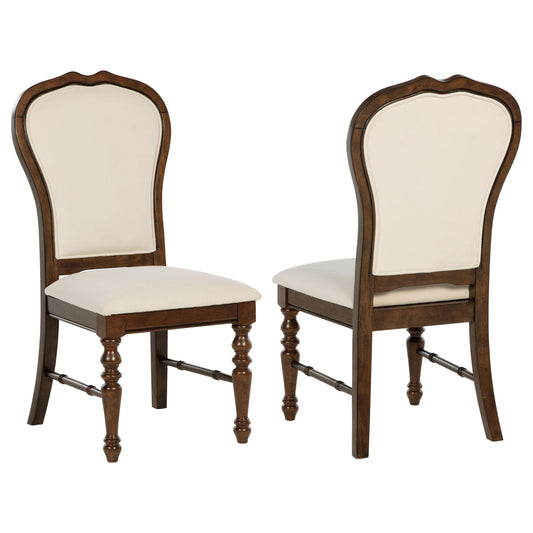Landon - Chaise de salle à manger rembourrée (lot de 2) - Brun riche