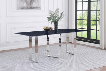 Desden - Table à manger rectangulaire en pierre frittée - Gris