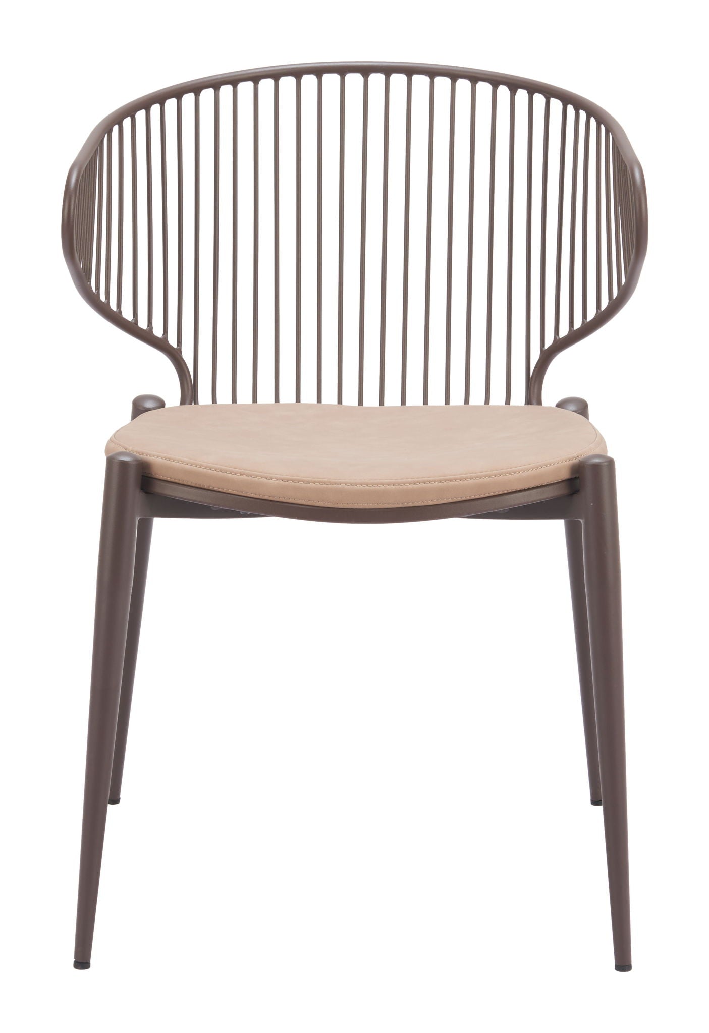 Silues - Chaise de salle à manger (lot de 2) - Taupe et marron