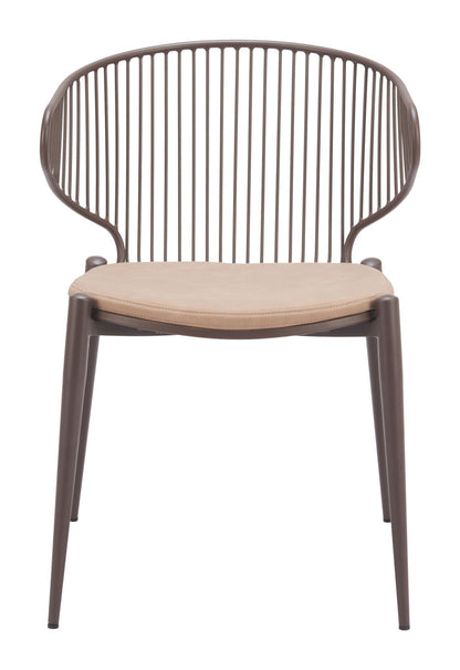Silues - Chaise de salle à manger (lot de 2) - Taupe et marron