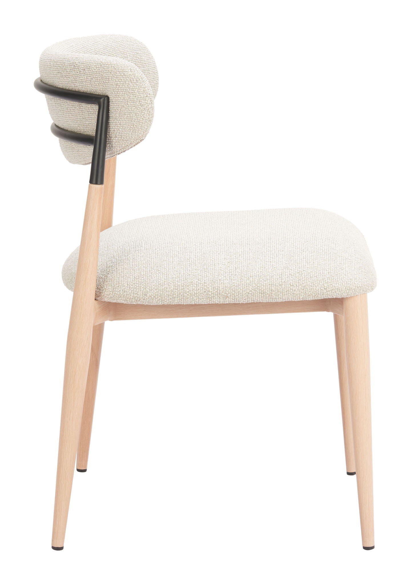 Equinox - Chaise de salle à manger sans accoudoirs (lot de 2) - Gris huître et naturel