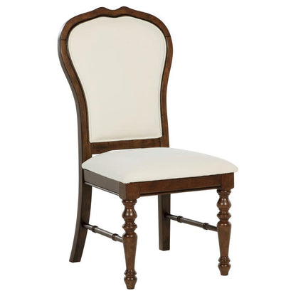 Landon - Chaise de salle à manger rembourrée (lot de 2) - Brun riche