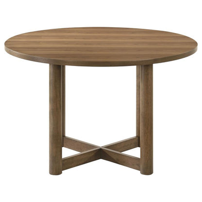 Crestmore - Table à manger ronde en bois - Noyer