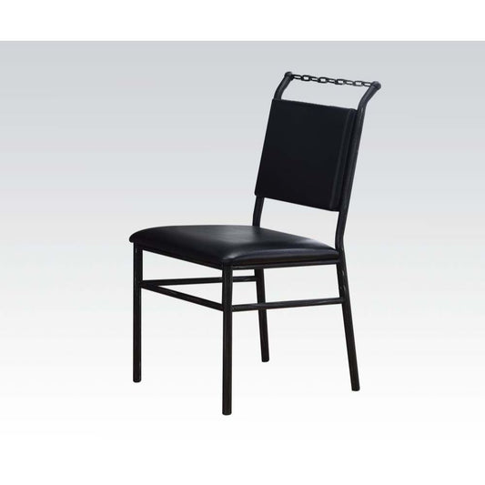 Jodie - Chaise de bureau - Cuir synthétique noir et noir antique