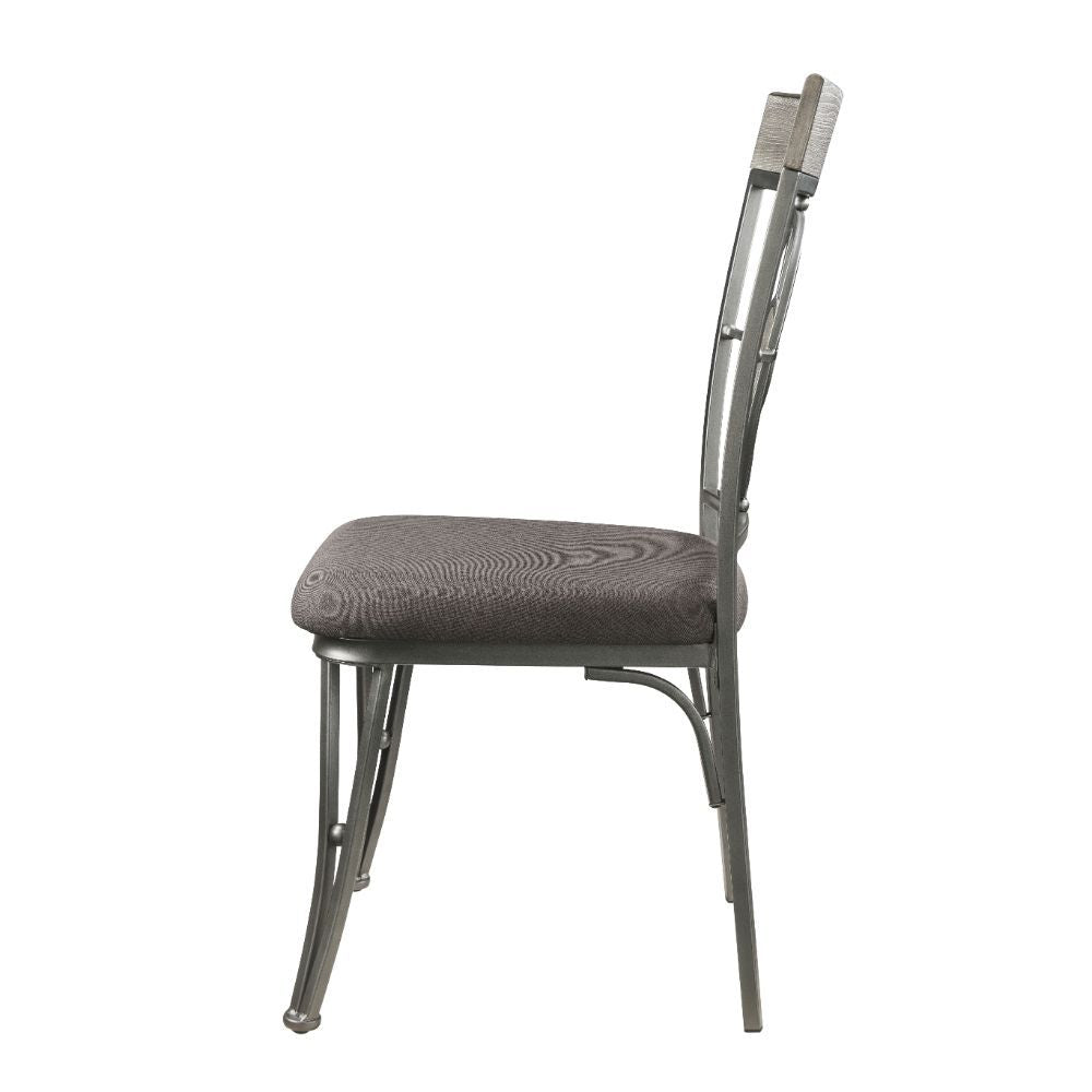 Landis - Chaise d'appoint (lot de 2) - Tissu marron et bronze