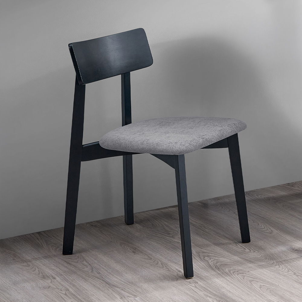 Real - Chaise d'appoint (lot de 2) - Lin gris et noir