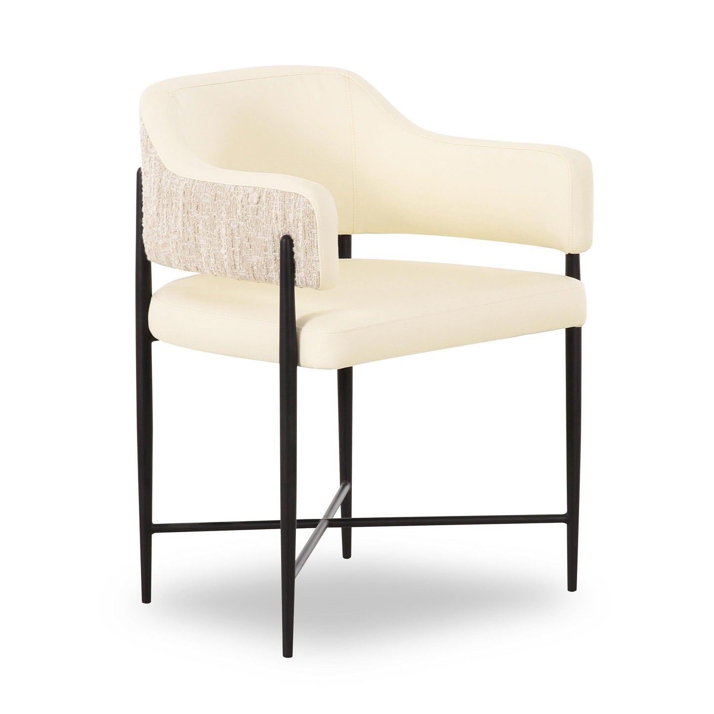 Sezanne - Chaise de salle à manger bicolore en cuir vegan