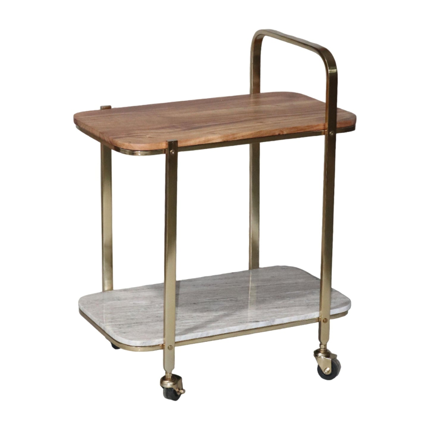 Chariot de bar à 31 étagères en marbre - Doré