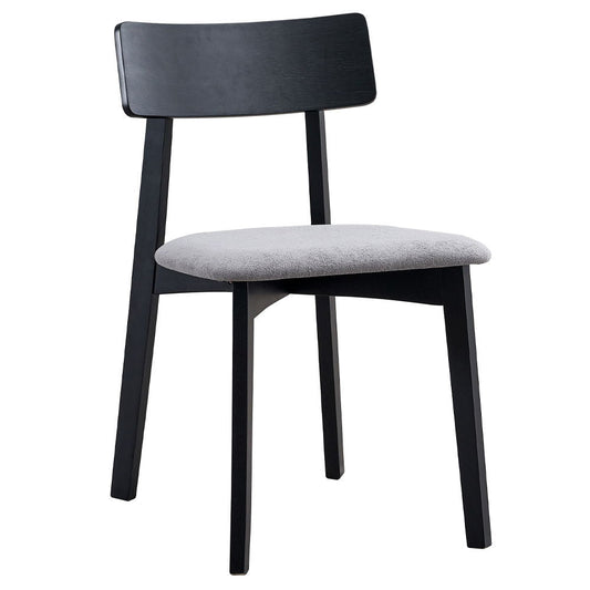 Real - Chaise d'appoint (lot de 2) - Lin gris et noir