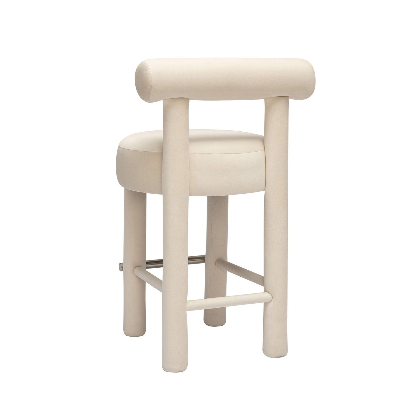 Carmel - Tabouret de bar en velours - Crème