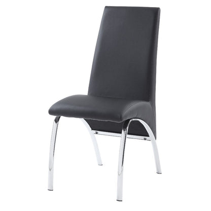 Noland - Chaise d'appoint (lot de 2) - Cuir synthétique gris et chrome
