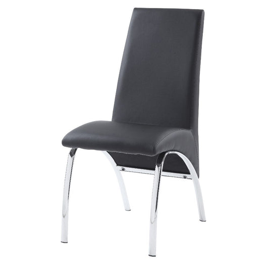 Noland - Chaise d'appoint (lot de 2) - Cuir synthétique gris et chrome