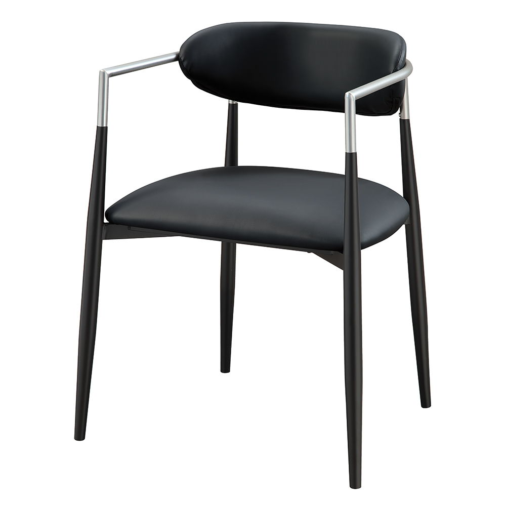 Gavan - Fauteuil (lot de 2) - Cuir synthétique noir